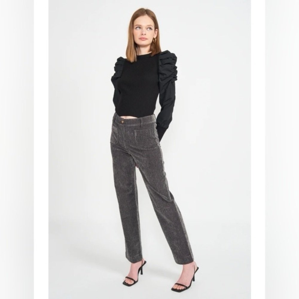 EN SAISON Laurie Pants gray corduroy size medium